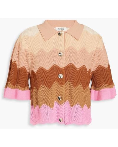 Sandro Crochet-knit Top - Pink
