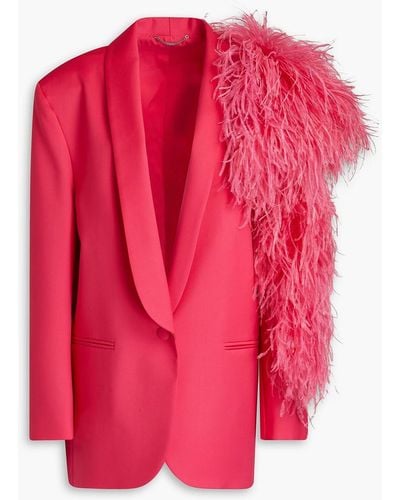 Magda Butrym Feather-embellished Wool-twill Blazer - Pink