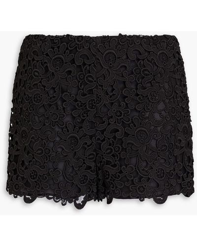 Valentino Garavani Cotton-blend Guipure Lace Shorts - Black