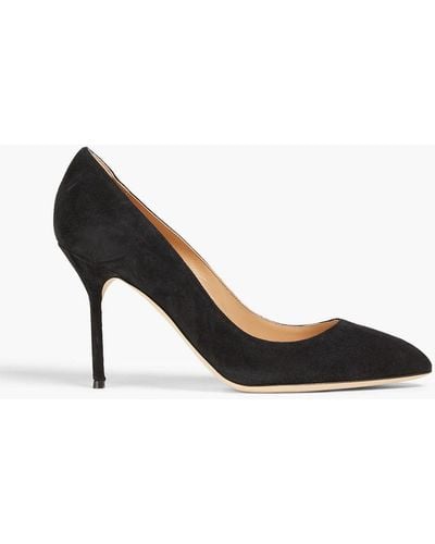 Sergio Rossi Suede Court Shoes - Black