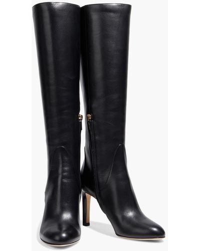 Jimmy Choo Tempe 85 Leather Knee Boots - Black