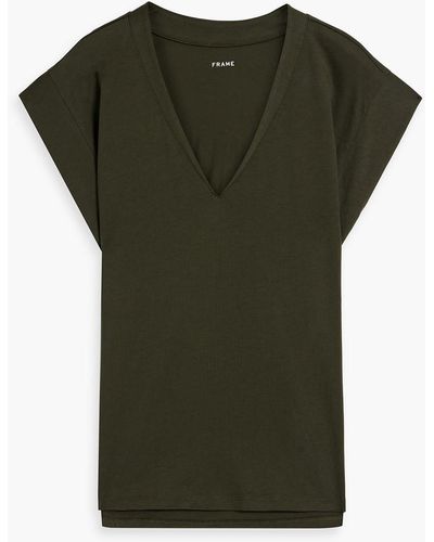 FRAME Cotton-jersey T-shirt - Green