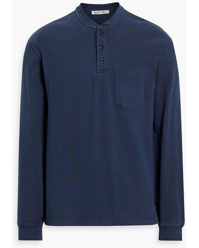 Alex Mill Allan t-shirt aus baumwoll-jersey mit henley-kragen - Blau