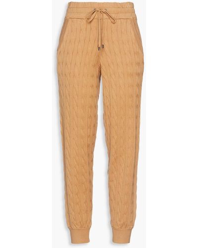 Veronica Beard Auden Cable-knit Track Pants - Natural