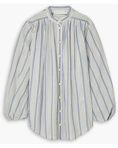 Zimmermann Chintz Striped Cotton-voile Shirt - Grey