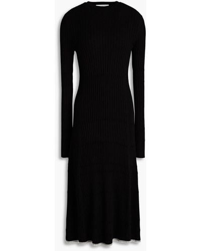 LVIR Ribbed Modal-blend Jersey Midi Dress - Black
