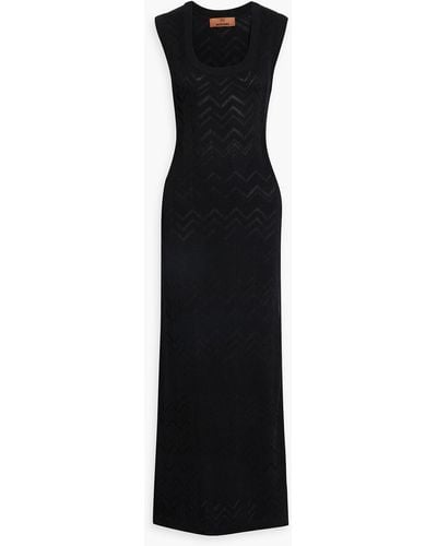 Missoni Crochet-knit Wool-blend Maxi Dress - Black