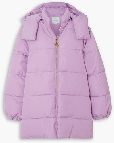 Patou Convertible Quilted Shell Hooded Parka - Purple