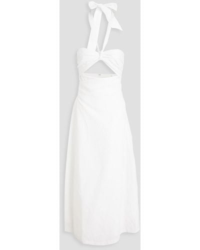 Mara Hoffman Paula Cutout Tm-blend Halterneck Midi Wrap Dress - White