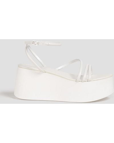Gianvito Rossi Bekah Leather Platform Sandals - White