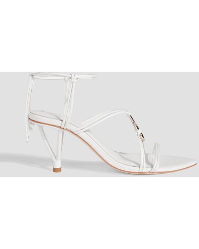 Aje. Leda Embellished Leather Sandals - White