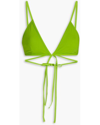 Christopher Esber Looped Tie Triangle Bikini Top - Green