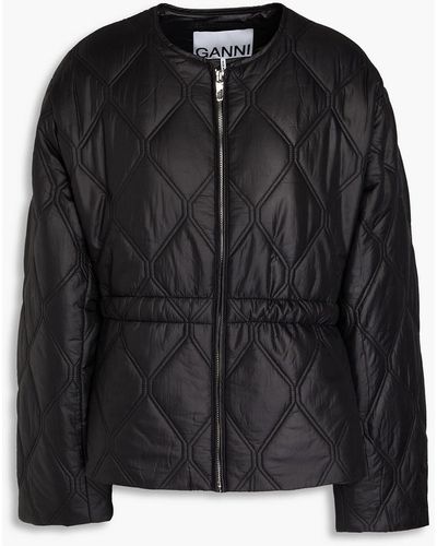 Ganni Quilted Shell Jacket - Black