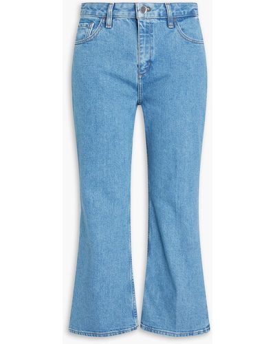 Theory Cropped tief sitzende kick-flare-jeans - Blau