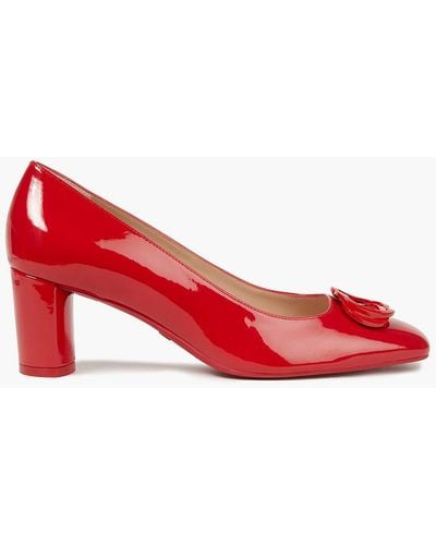 Stuart Weitzman Anicia 60 Embellished Patent-leather Court Shoes - Red