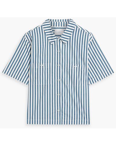 Onia Striped Cotton-poplin Shirt - Blue