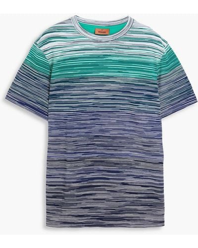 Missoni Space-dyed Cotton-jersey T-shirt - Blue