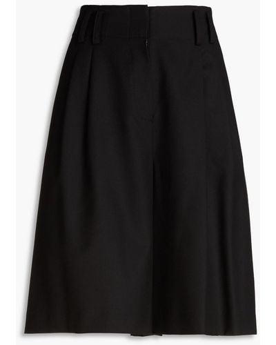 LVIR Pleated Wool-blend Twill Shorts - Black