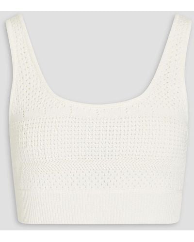 FRAME Crochet-knit Bra Top - White