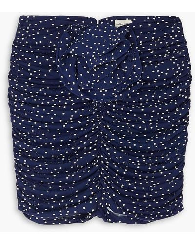 Magda Butrym Geraffter minirock aus stretch-jersey mit polka-dots - Blau