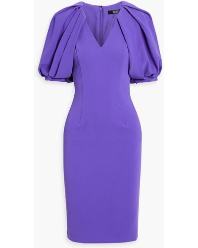 Badgley Mischka Gathered Crepe Mini Dress - Purple