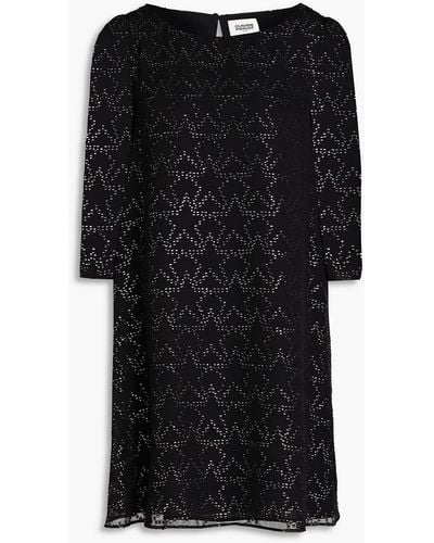 Claudie Pierlot Metallic Fil Coupé Georgette Mini Dress - Black