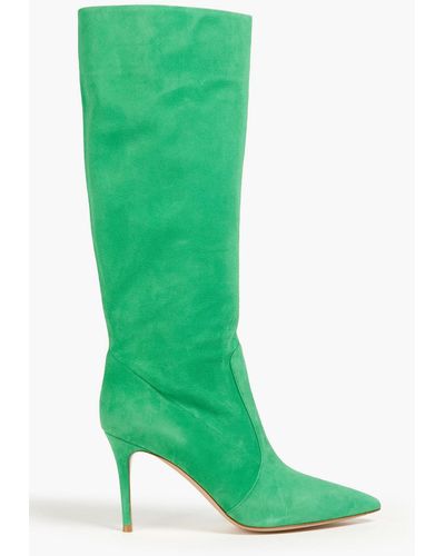 Gianvito Rossi Suede Knee Boots - Green