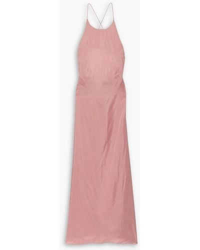 Gauchère Vinco Open-back Cupro-satin Maxi Dress - Pink