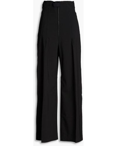 Jacquemus Santon Wool-blend Crepe Wide-leg Pants - Black