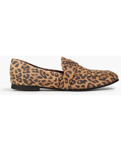 Ba&sh Campbell Leopard-print Suede Loafers - Brown