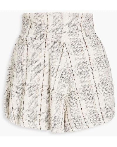 IRO Vanko shorts aus tweed aus einer baumwollmischung in metallic-optik mit karomuster - Weiß