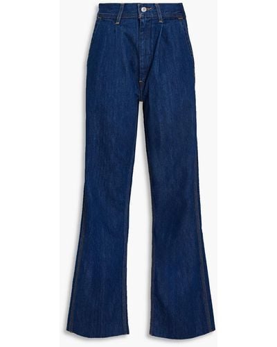 RE/DONE Faded High-rise Wide-leg Jeans - Blue