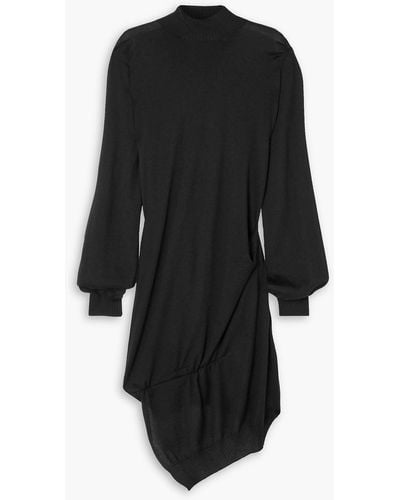Petar Petrov Flavia Asymmetric Cashmere And Silk-blend Turtleneck Dress - Black
