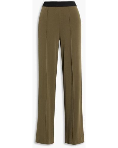 By Malene Birger Stretch-crepe Wide-leg Trousers - Green