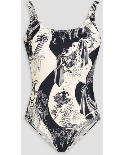 Tory Burch Badeanzug mit floralem print - Weiß