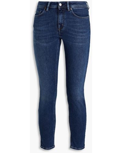 Acne Studios Cropped Mid-rise Skinny Jeans - Blue