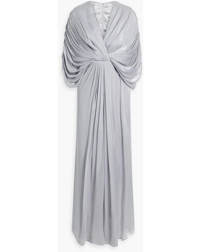 Badgley Mischka Drapierte robe aus georgette mit -effekt - Grau