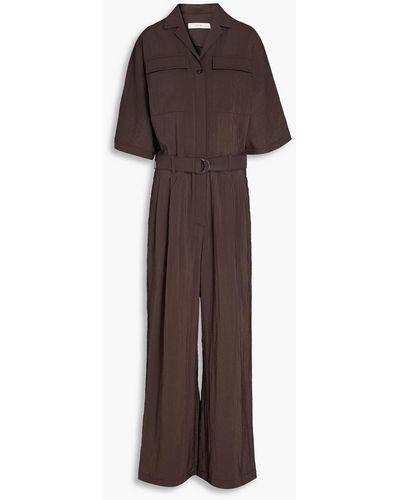 LVIR Belted Woven Jumpsuit - Brown