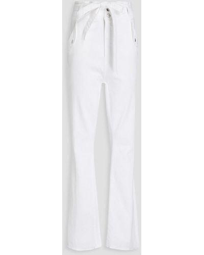 Veronica Beard Belted High-rise Bootcut Jeans - White