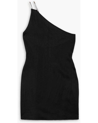 GAUGE81 Sefrou One-shoulder Chain-embellished Knitted Mini Dress - Black