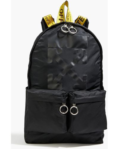 Off-White c/o Virgil Abloh Logo Jacquard-trimmed Printed Shell Backpack - Black