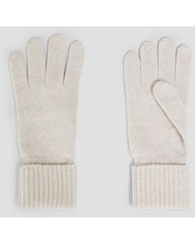 N.Peal Cashmere Metallic Cashmere-blend Gloves - Natural