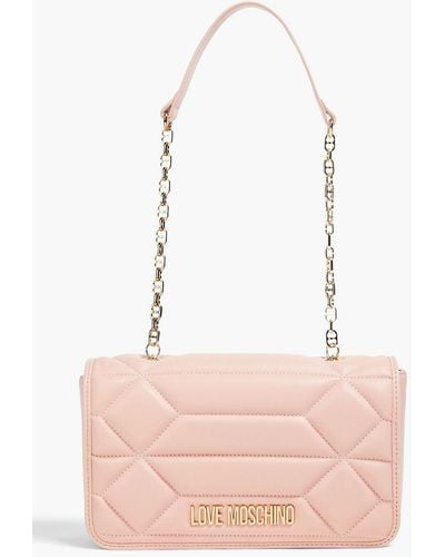 Love Moschino Quilted Leather Shoulder Bag - Pink