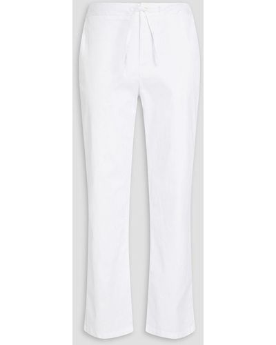 Frescobol Carioca Mendes Cotton-blend Twill Drawstring Pants - White