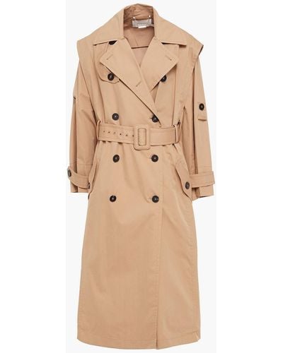 Zimmermann Belted Pleated Cotton-blend Twill Trench Coat - Natural