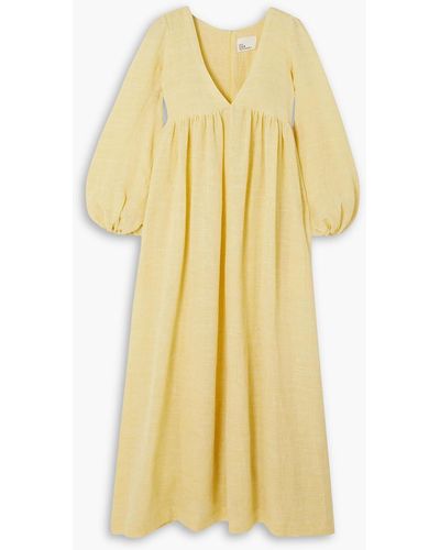 Lisa Marie Fernandez Carolyn Linen-blend Gauze Maxi Dress - Yellow