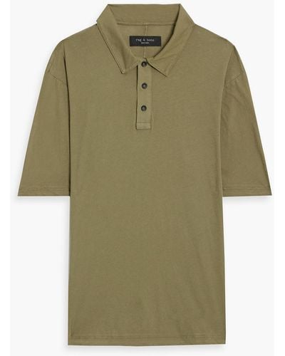 Rag & Bone Cotton-jersey Polo Shirt - Green