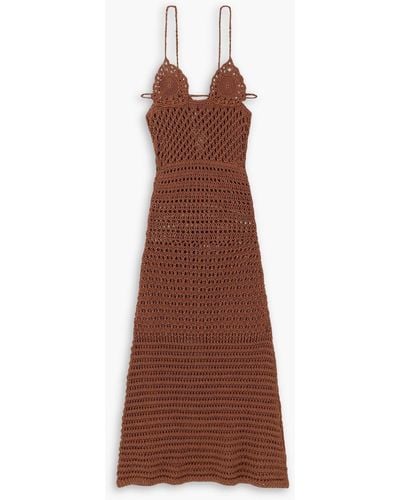 Alanui Mother Nature Crocheted Cotton Maxi Dress - Brown