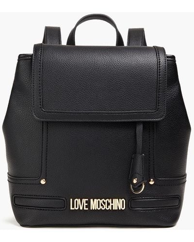 Love Moschino Faux Pebbled-leather Backpack - Black