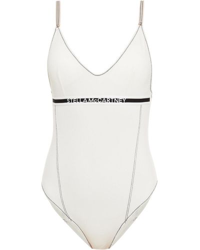 Stella McCartney Logo Tape Swimsuit - White